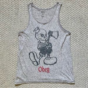 Vintage Obey Skeleton Sailor Tank